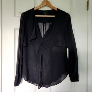 EUC Aritzia Babaton 100% Silk Semi-sheer Blouse Size M